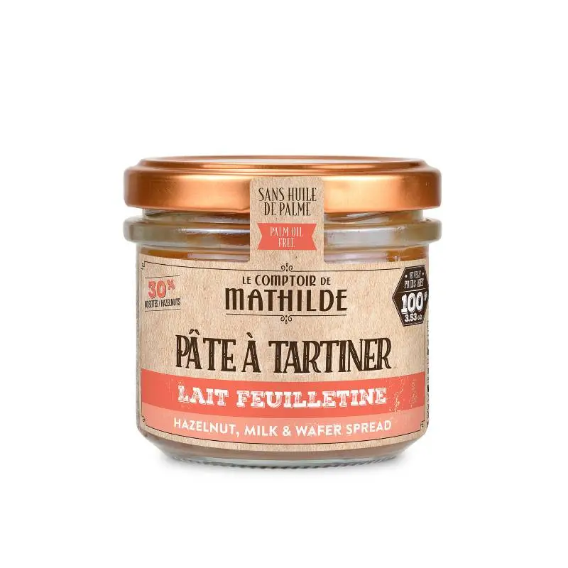 Pâte à tartiner Lait Noisette Feuilletine 100G