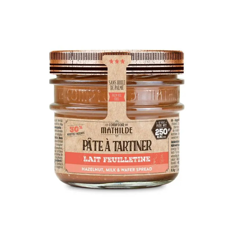 Pâte à tartiner Lait Noisette Feuilletine 250G