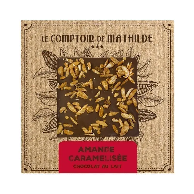 [TABPM0025] Tablette Chocolat Lait Amandes Caramelisées 80G