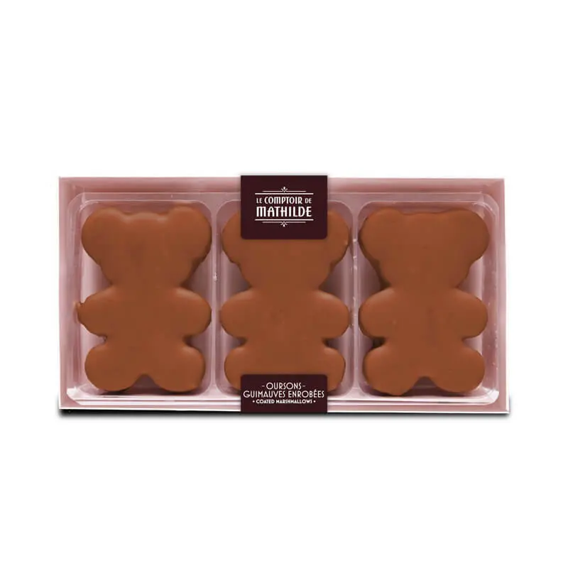 Coffret 3 Oursons Guimauves Chocolat Lait 90G