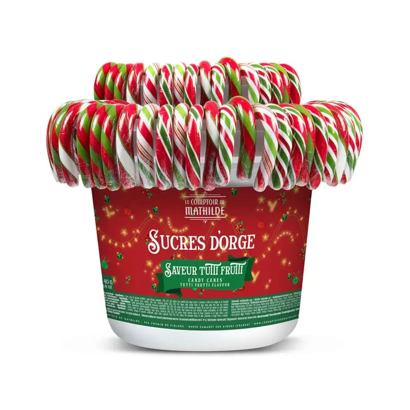 Sucres D'Orge Assortiment De Noël Saveur Tutti Frutti 40G