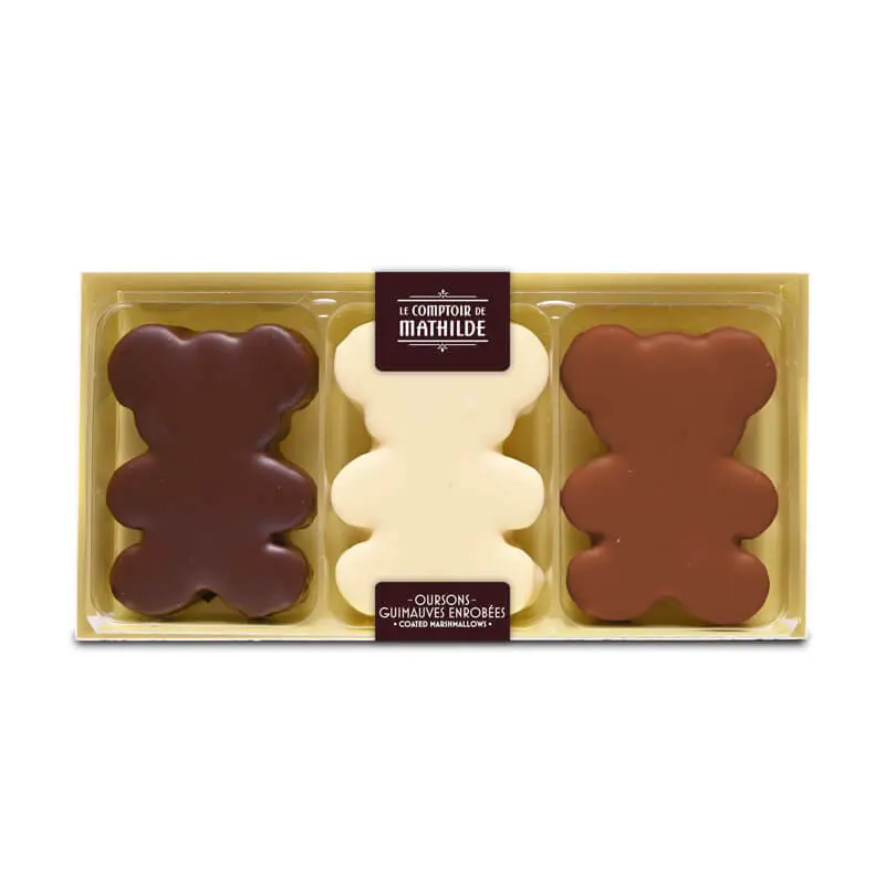 Coffret 3 Oursons Guimauves 3 Chocolats 90G