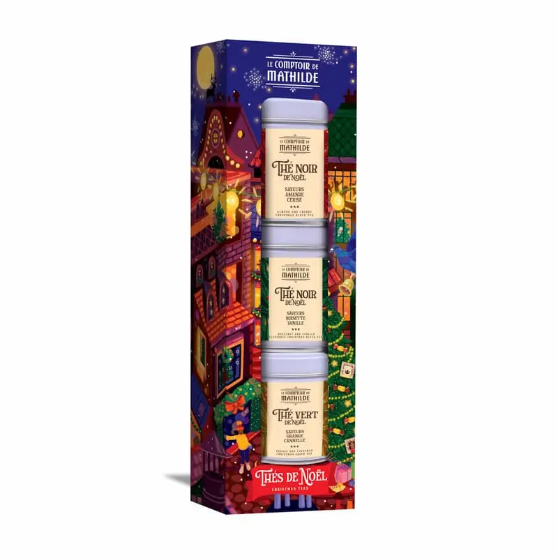 Coffret 3 Thes De Noël Boite Métal (6.5 x 7.5cm) 3x25g